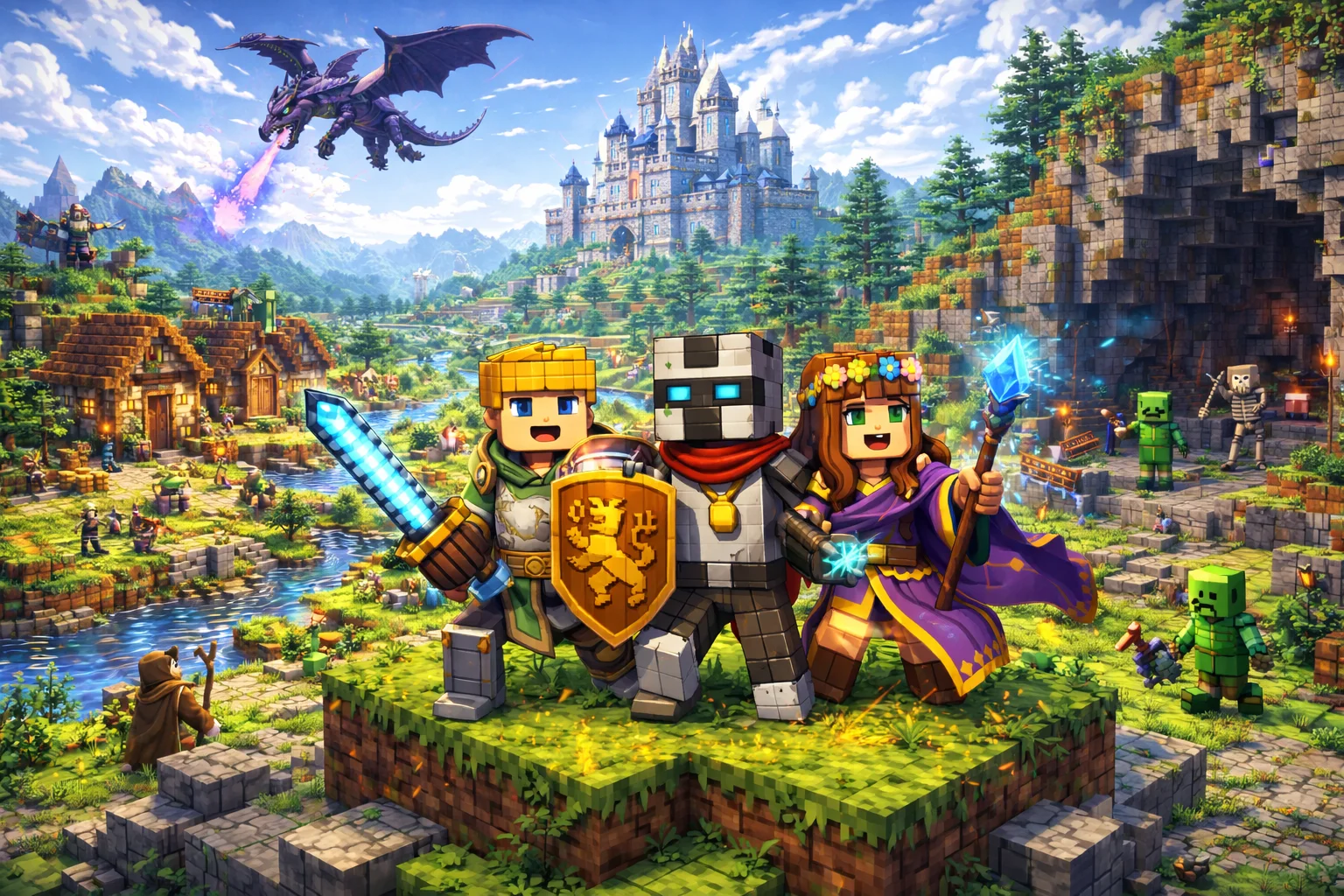 SupaSMP Crossplay - Java and Bedrock Compatible SupaSMP Minecraft crossplay server supporting Java and Bedrock players together on all platforms