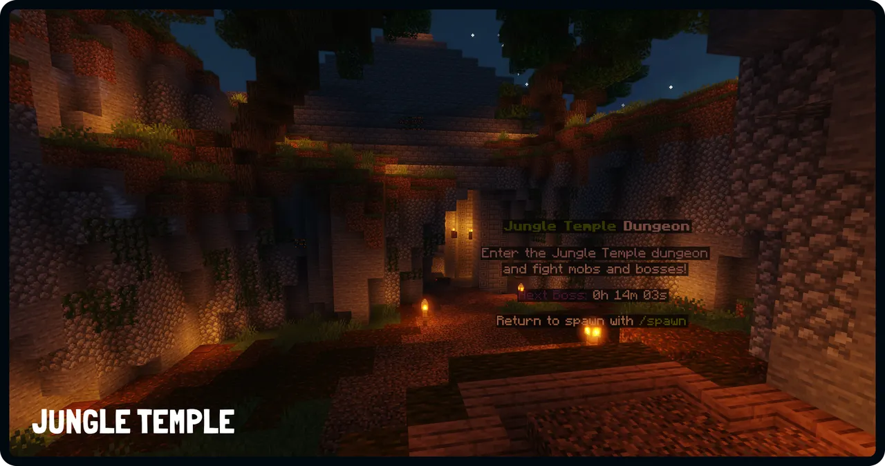 SupaSMP Dungeon - Jungle Temple SupaSMP Minecraft RPG server Jungle Temple dungeon entrance with custom build and atmospheric lighting