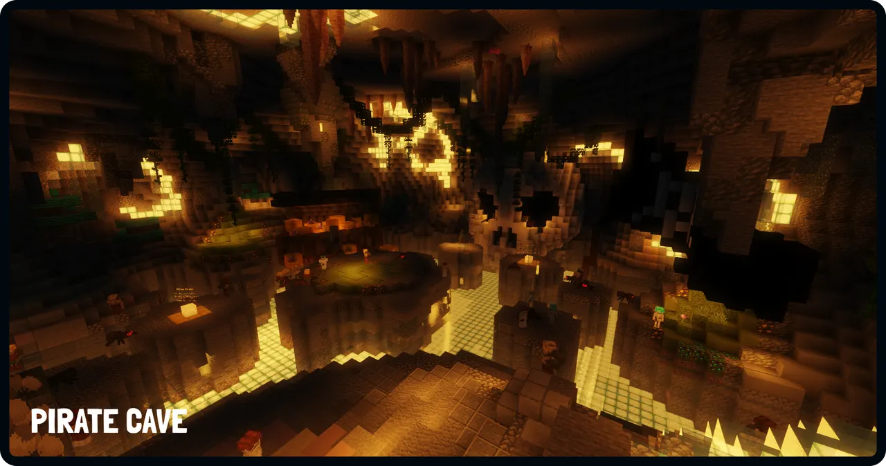 SupaSMP Dungeon - Pirate Cave SupaSMP Minecraft survival server Pirate Cave dungeon interior with custom mobs and treasure