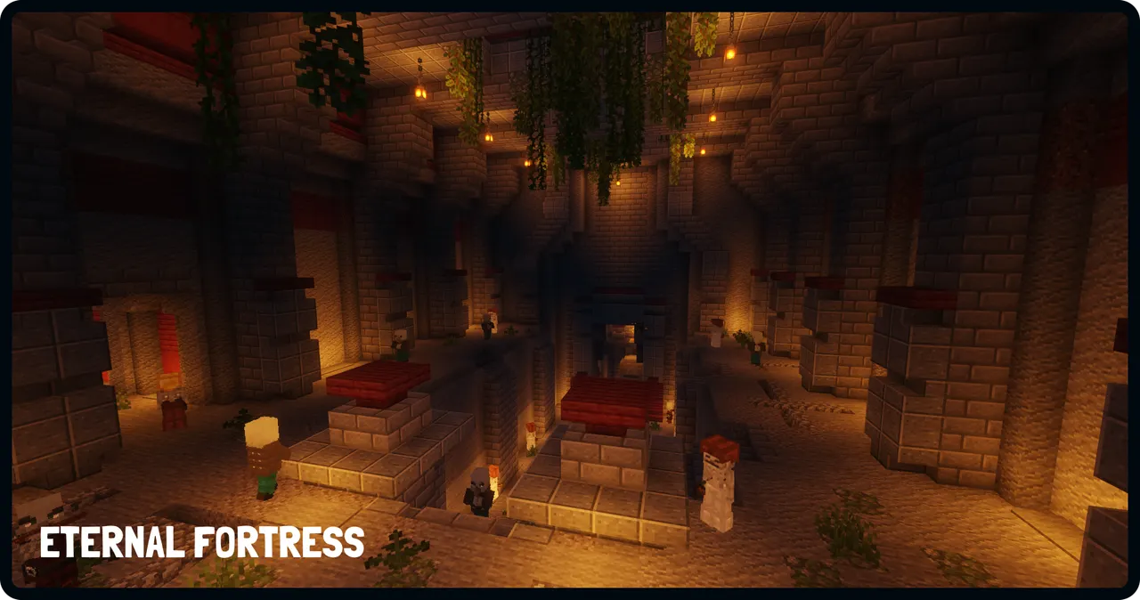 SupaSMP Dungeon - Eternal Fortress SupaSMP Minecraft RPG server Eternal Fortress dungeon interior with boss fights and loot
