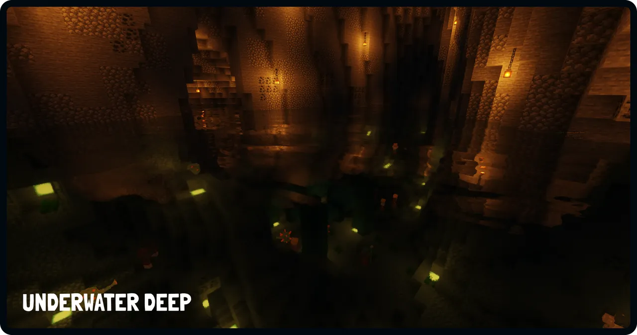 SupaSMP Dungeon - Underwater Deep SupaSMP Minecraft survival server Underwater Deep dungeon interior with ocean theme and challenges