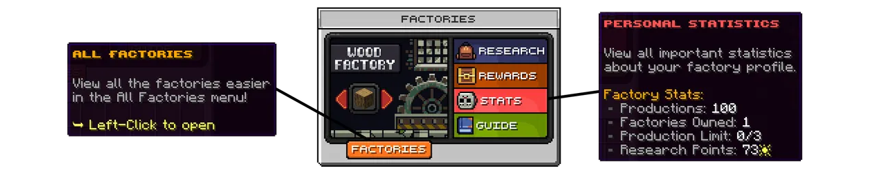 SupaSMP Factories - Automated Production System SupaSMP Minecraft server factories automation system menu with production stats and upgrades